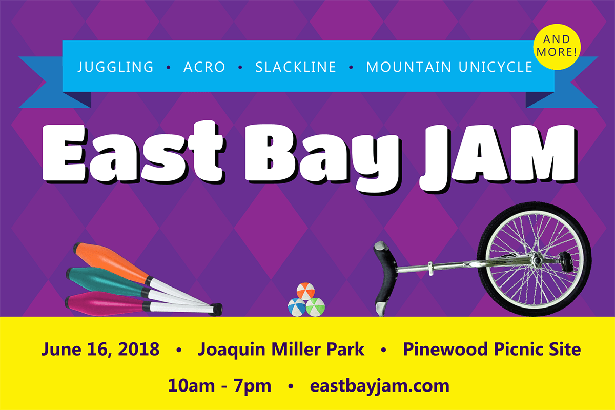 East Bay JAM. June 16, 2018. Joaquin Miller Park. Pinewood Picnic Site. 10am-7pm.